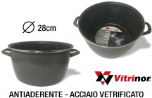 Vitrinor 089715 Casseruola Induzione 2 Manici cm 28 Acciaio Vetrificato