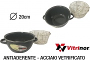 Vitrinor 089760 Pentola con Con Cestello Frittura cm 20 Acciaio Vetrificato per Induzione