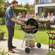 VivaGarden 0BKV242 Barbecue a Carbonella da Esterno in Acciaio � 57x105h cm Nero