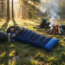 VivaGarden 0NUV458 Sacco a Pelo Singolo per Adulti Leggero e Compatto 75x215 cm Blu Navy