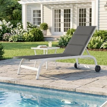 VivaGarden 0WTV341 Lettino Prendisole da Giardino in Alluminio 62x165x94cm GrigioBianco