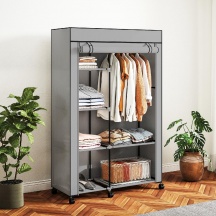 VivaGarden 1LGV236 Armadio Guardaroba in TNT con Asta Appendiabiti 103x43x162.5cm Grigio