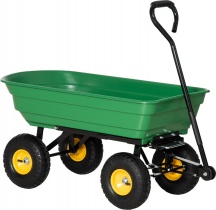 VivaGarden 36-84GN Carrello da Giardino 75L in Acciaio e PP 109x52x94 cm Verde