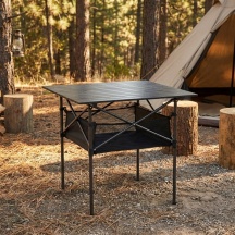 VivaGarden 5678 Tavolino da Esterno Campeggio Pieghevole 70x70x69h Nero