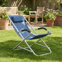 VivaGarden 7827G Sdraio da Giardino Pieghevole AlluminioTessuto 90x60x73 cm Grigio