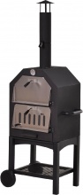 VivaGarden 846051 Outsunnt Forno Pizza Barbecue Carbonella Acciaio 50x36x160cm