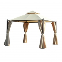 VivaGarden 84C033 Gazebo da Giardino 3x3 mt Ferro Tende Beige