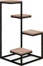VivaGarden A2170LRAO69 Scaffale Piante 4 Livelli Acciaio e Legno MarroneNero