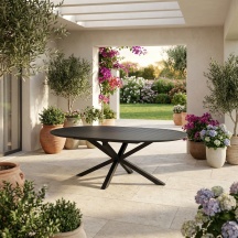 VivaGarden AT804256-ANTR Tavolo da Giardino Allungabile 150-204x150x75 cm Antracite Artur
