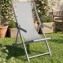 VivaGarden BC807898-BIAN Sdraio da Giardino Pieghevole AlluminioTextilene 98x67,5x106 Bianco