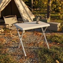 VivaGarden BC807921 Tavolo Pieghevole Esterno Rettangolare PVCAcciaio 51,5x37x47 Bianco
