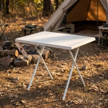 VivaGarden BC807974 Tavolo Pieghevole da Esterno Rettangolare 79x59,5x61,550 Bianco