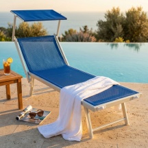 VivaGarden BC807983-BLU Lettino Prendisole da Giardino Pieghevole 184x71.5x37 cm Blu Otranto