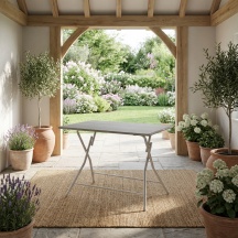 VivaGarden BINGO120 Tavolo da Giardino Pieghevole 120x80x75 cm Rovere Grigio Bingo