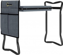 VivaGarden EF470GY Sedia per Esterni Pieghevole Inginocchiatoio 58x28x49 cm GrigioNero