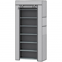 VivaGarden F5020GY Scarpiera 7 Ripiani in Acciaio e TNT 60x30x126 cm Grigio