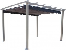 VivaGarden GA802094 Pergola da Giardino 3x4 Poliestere Alluminio 400x300x220cm Tortora