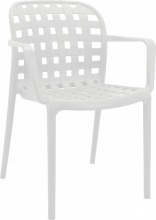 VivaGarden HF807297-BIAN Sedia per Esterni Impilabile 58x57,5x82,5 cm Bianco Storico