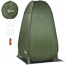 VivaGarden K873OG Tenda Doccia da Campeggio con Porta a Cerniera 126x124x189 cm Verde