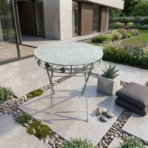 VivaGarden PL-AN-2506 Tavolo da Giardino Pieghevole Rotondo 70x70x74 cm Azzurro - Epoque