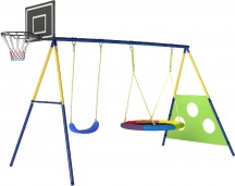 VivaGarden R380MX Altalena da Giardino per Bambini 4 in 1 288x160x220 cm Multicolore