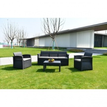 VivaGarden SS-231 Salotto Giardino Divano 3 Posti Poltrone Tavolino Grafite Urban Trio