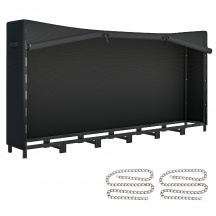 VivaGarden W743BK Legnaia da Esterno in Metallo con Telo Impermeabile 235x31x116cm Nero