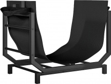 VivaGarden W744BK Legnaia Porta Legna in Metallo con Borsa da Trasporto 53x33x43cm Nero
