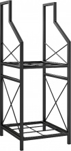 VivaGarden W745BK Legnaia Portalegna 2 Livelli in Metallo Base Rialzata 34x30x80cm Nero