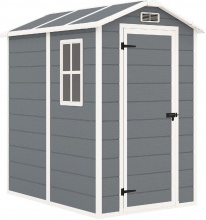 VivaGarden U6060GY Casetta da Giardino 1 anta PlasticaAlluminio 131x186x198 cm Grigio