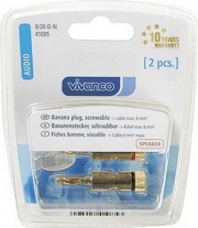 Vivanco 41085 Cavo di Collegamento Banana Male Oro Argento