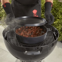 WEBER 8857 Cocotte in Ghisa 2 in 1 6,8 Litri Accessorio per Barbecue Nero