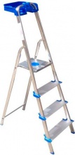 Xtra S112A07P Scala Alluminio Scaletto 7 gradini Domestico Piedini Antiscivolo