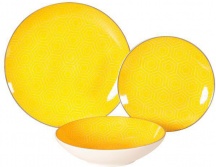 Xtra WK8575 Servizio Piatti 18 Pezzi in Porcellana Esagono colore Giallo