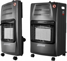 Zephir ZGS41200 Stufa a Gas per Bombola GPL Infrarossi 4,2 kW da Interno Nero