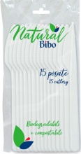 Bibo 6642790 BIBO 15 Coltelli In Bioplastica Bianchi