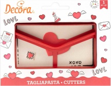 Decora DEC0255420 Stampo per Dolci Tagliapasta Dolci Messaggi in Plastica 11 x 6 cm Rosso