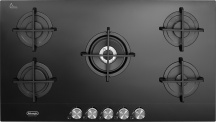 De Longhi 86NSL590NC Piano Cottura 5 Fuochi a gas (Wok) Larghezza 90 cm Nero