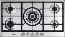 De Longhi NSL590X Piano cottura a Gas 5 fuochi 90 cm griglie in ghisa NSL 590 X