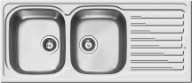 ELLECI LIK500SACSX Lavello Cucina 2 Vasche da Incasso 116 cm Inox  Sky 500