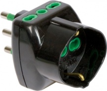 FANTON 82241 Adattatore Triplo 16A+T Sk Nero