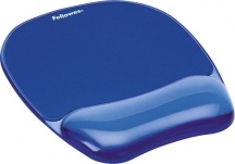 fellowes Crystal Blu Tappetino per mouse con poggiapolso in gel Mouse pad Blu 91141 Crystal