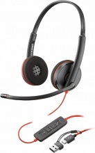 HP 8X228A6 Blackwire 3220 Cuffie Bluetooth, Antirumore, con Microfono, USB-C, Nero