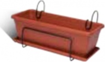 I.C.S. 975a1021 Cassetta + Sottocassetta Iris + Balconiera PP Terracotta cm 50x20 H.cm 16