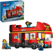 lego 60407 City - Autobus Turistico Rosso a Due Piani 7+ Anni