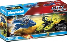 playmobil 70780 City Action Playset Jet della Polizia e Drone per Bambini da 5+ Anni