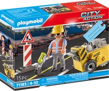 playmobil 71185 City Action Playset Set Manutenzione Stradale per Bambini da 4+ Anni