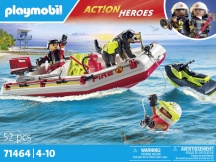 playmobil 71464 Gommone dei Pompieri e Aquascooter Playset per Bambini da 4+ anni