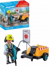 playmobil 71752 Lavoratore con Martello Pneumatico Playset per Bambini da 4+ anni
