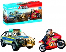playmobil 71875 Inseguimento con Pick-Up della Polizia Playset per Bambini da 4+ anni